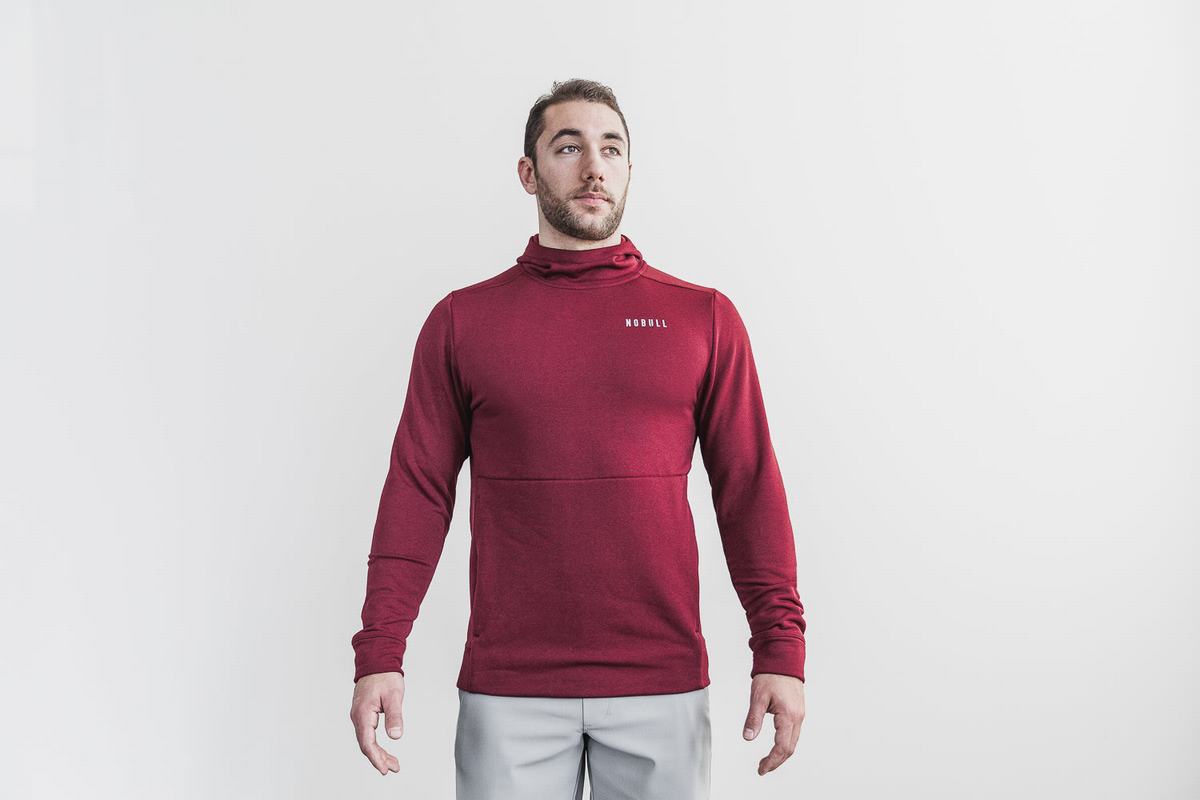 Nobull Performance Men's Hoodie Deep Red | Australia (VX1905)